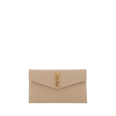 Uptown Leather Clutch, Gold Hardware