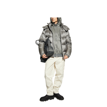 Gray Poiliot Hooded Short Down Jacket