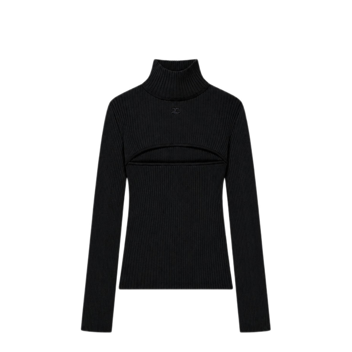 MAYFEYR - Courreges - Rib Knit Slash Mockneck Sweater - 326MPU289FI00019999