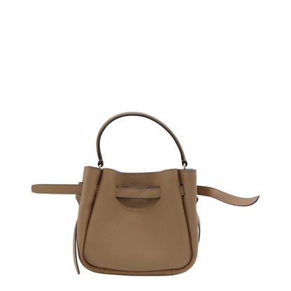 Romy Mini Pebbled Leather Crossbody Bag - Tiramisu