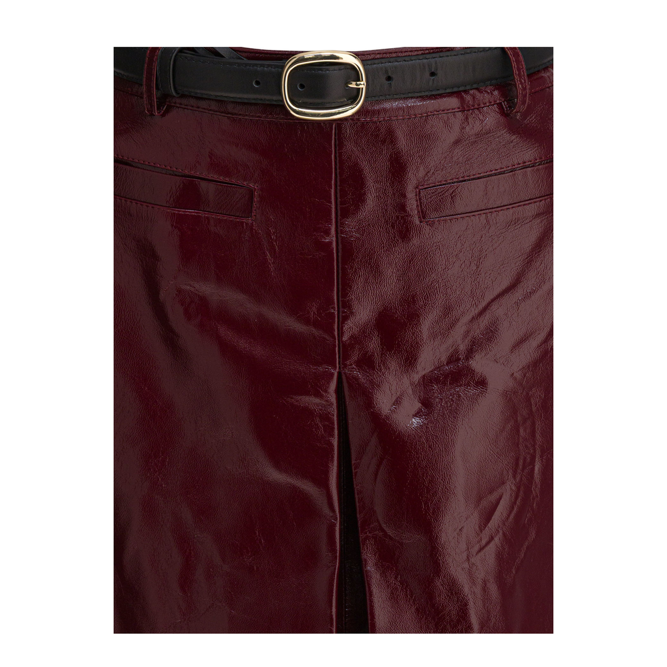 MAYFEYR - Self Portrait - Leather Miniskirt - PF25091SKBUBURGUNDY