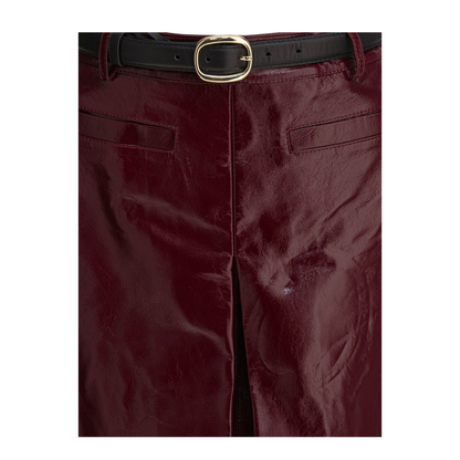 MAYFEYR - Self Portrait - Leather Miniskirt - PF25091SKBUBURGUNDY