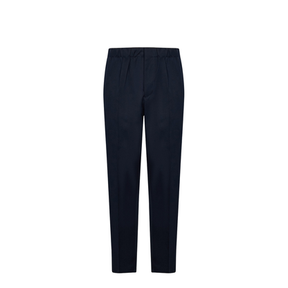 Tapered Dark Blue Wool Trousers