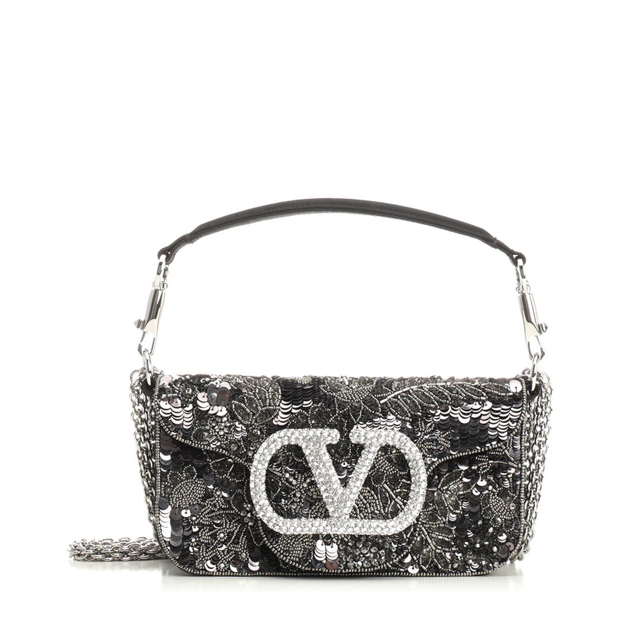 Embroidered Satin Crossbody Bag