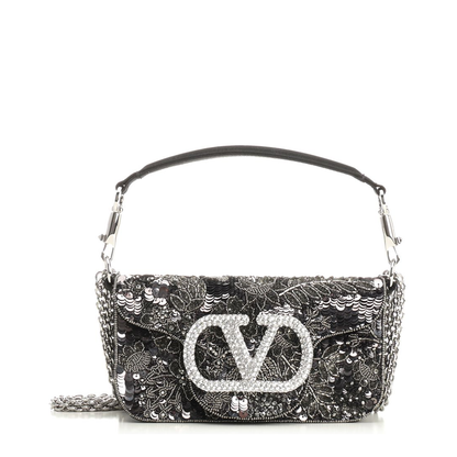 Embroidered Satin Crossbody Bag