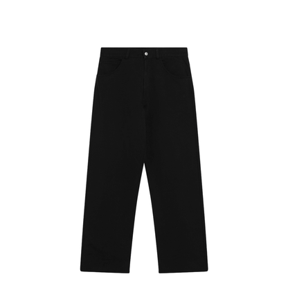 MAYFEYR - Mm6 Maison Margiela - Wide-Leg Cotton Trousers With Embroidered Logo Black - SH0KA0077M25025900