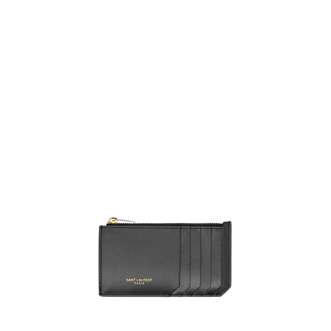 Zipped Cardholder, Gold Hardware