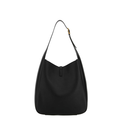 Le 5 À 7 Supple Large Grained Calfskin Shoulder Bag - Black