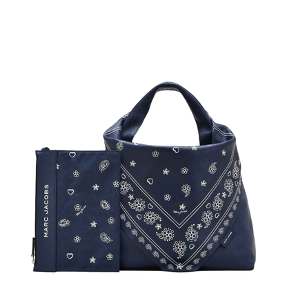 Blue Leather Shopping Bag