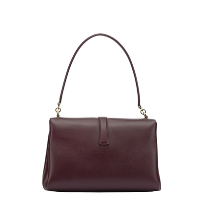 Gancini Soft Medium Calfskin Handbag - Claret