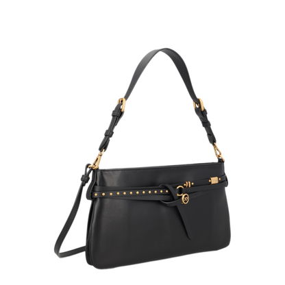 Belt Bag Classic Calfskin Shoulder Bag - Nero/Antique Gold