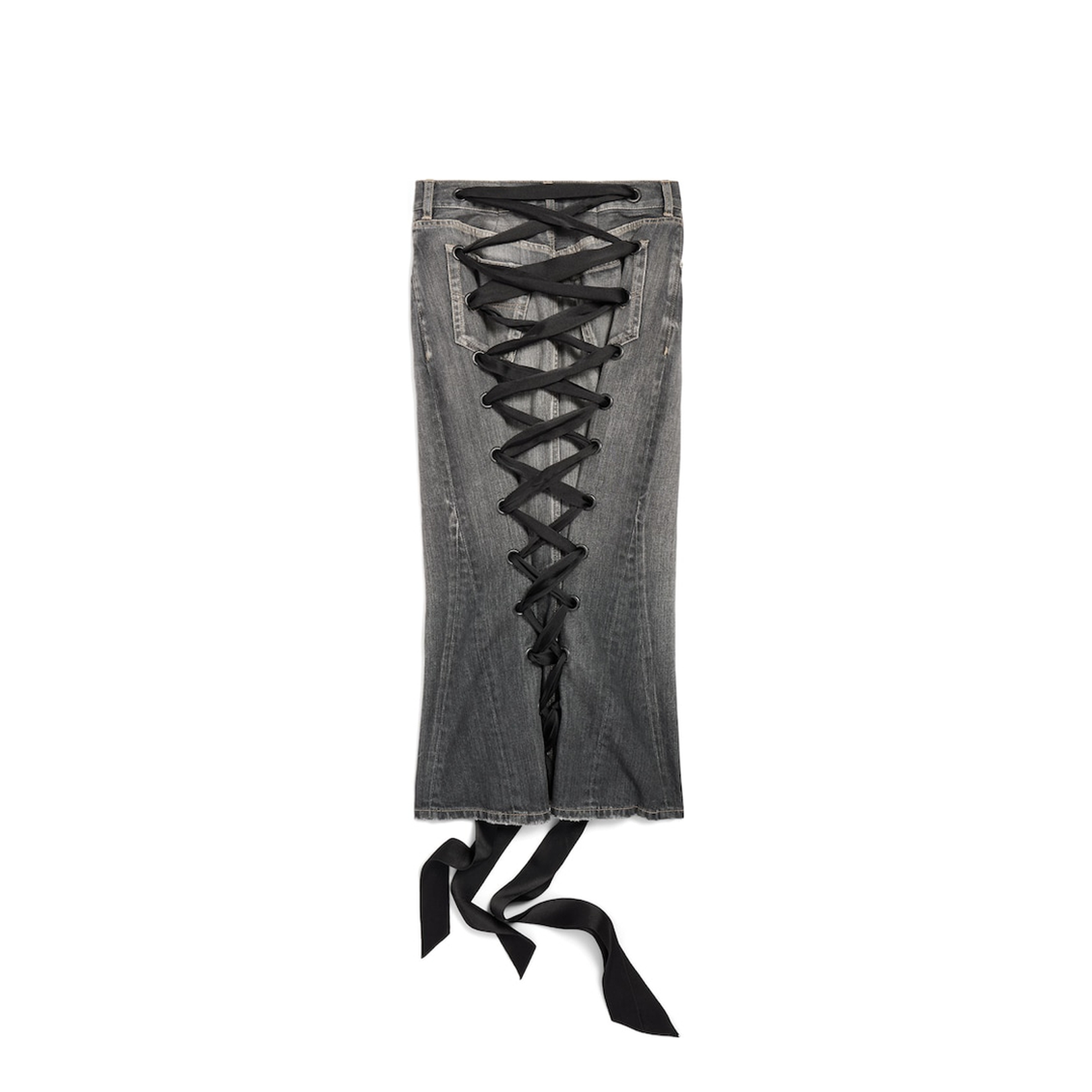Skirt with Lace in Smoke Gray