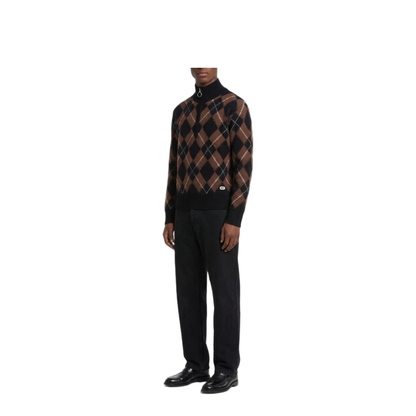 MAYFEYR - Ami Paris - Argyle Half Zip Sweater - HKS897KN0202A352