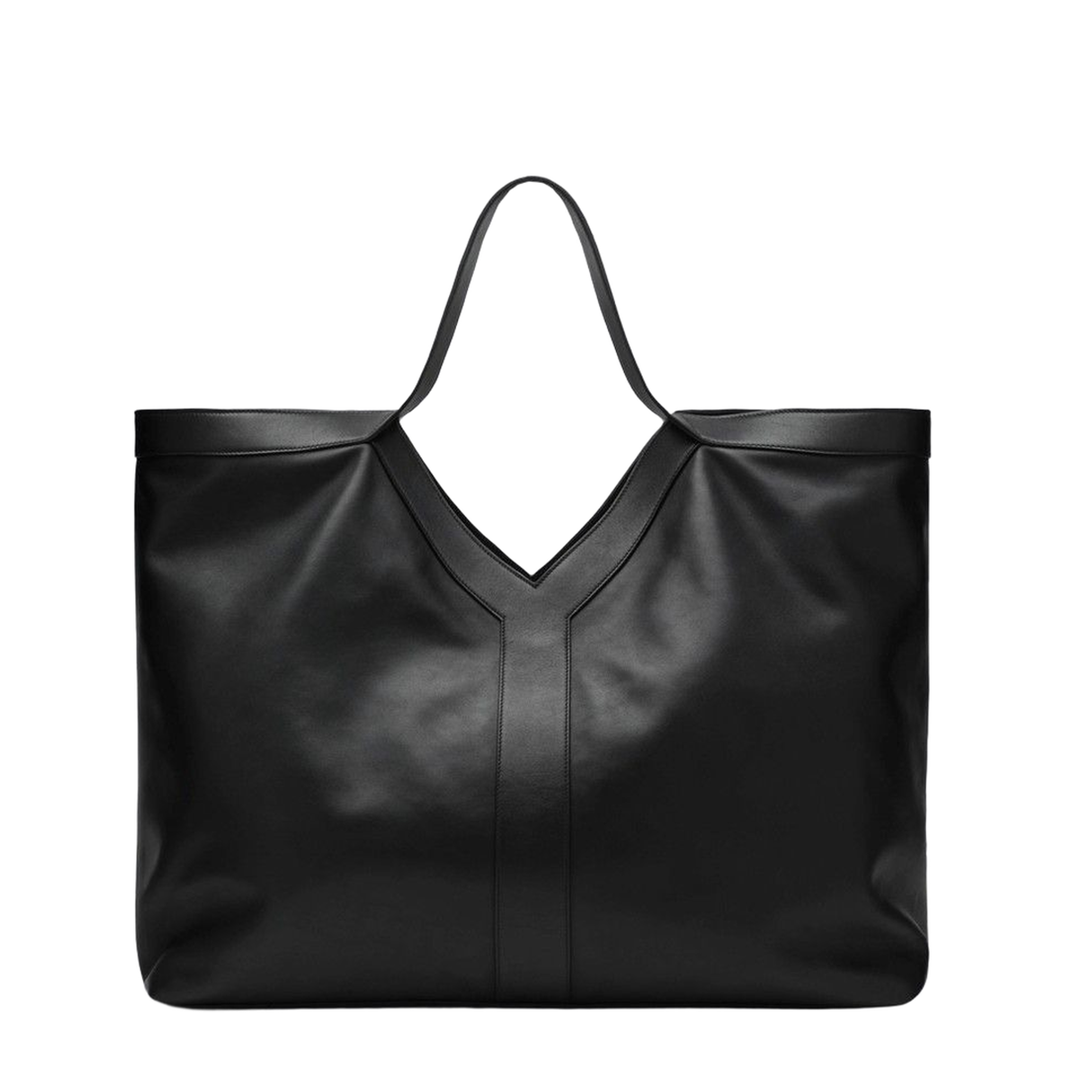 Y Maxi Tote in Grained Leather