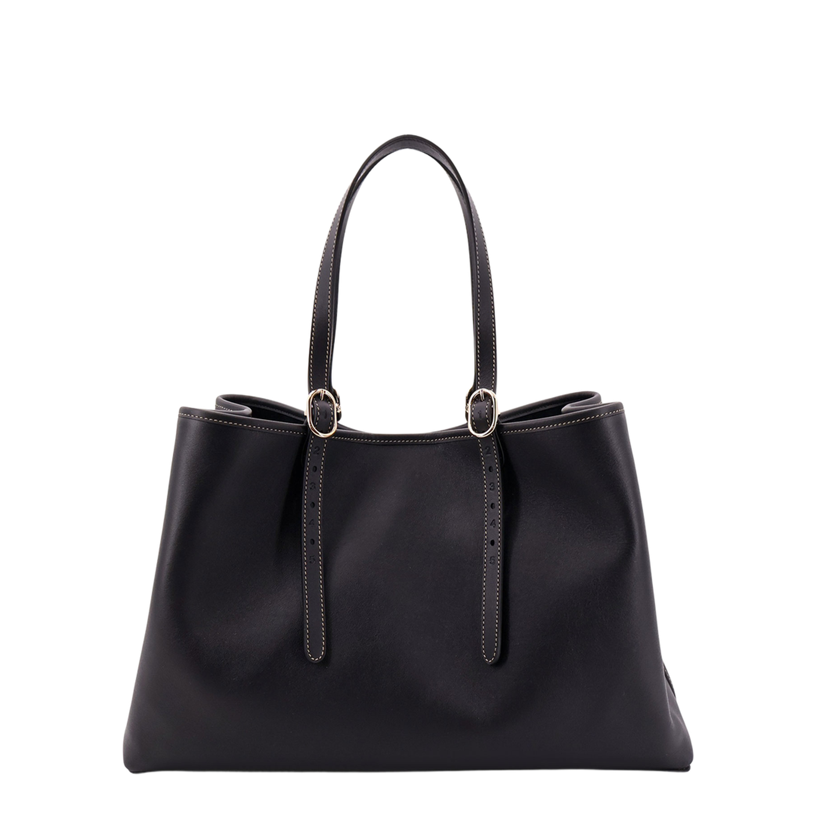 GG Emblem Medium Leather Bucket Bag - Black