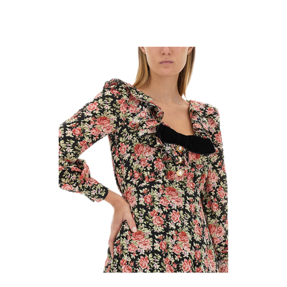 MAYFEYR - Alessandra Rich - Flower Print Mini Dress - FAB3493F4001900