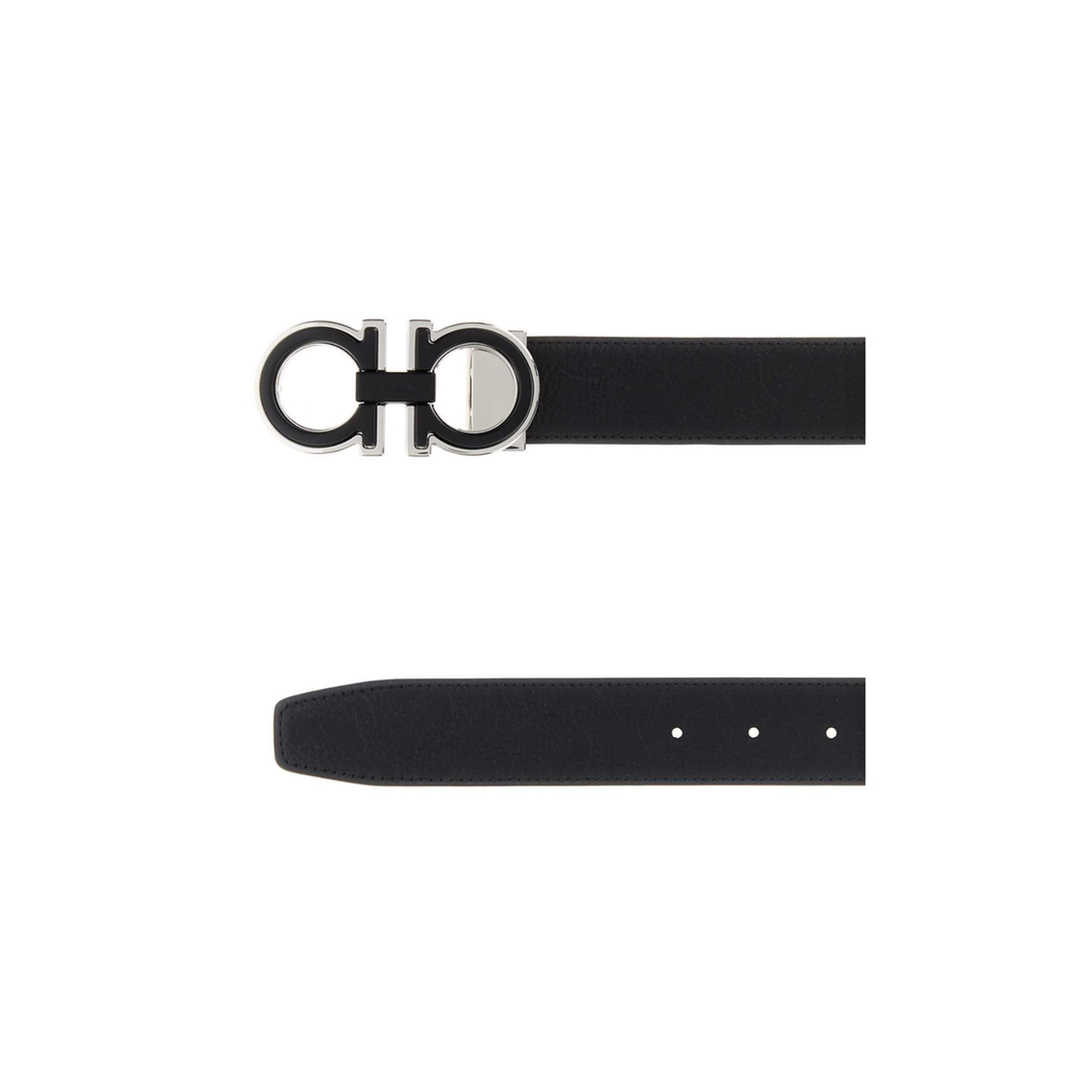 MAYFEYR - Ferragamo - Double Adjust Black Leather Belt - 67A254790422NERDARRAI