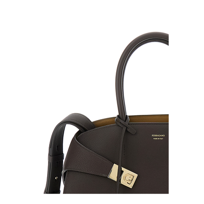 MAYFEYR - Ferragamo - Hug Small Shoulder Bag With Logo And Buckles - 2156080777524