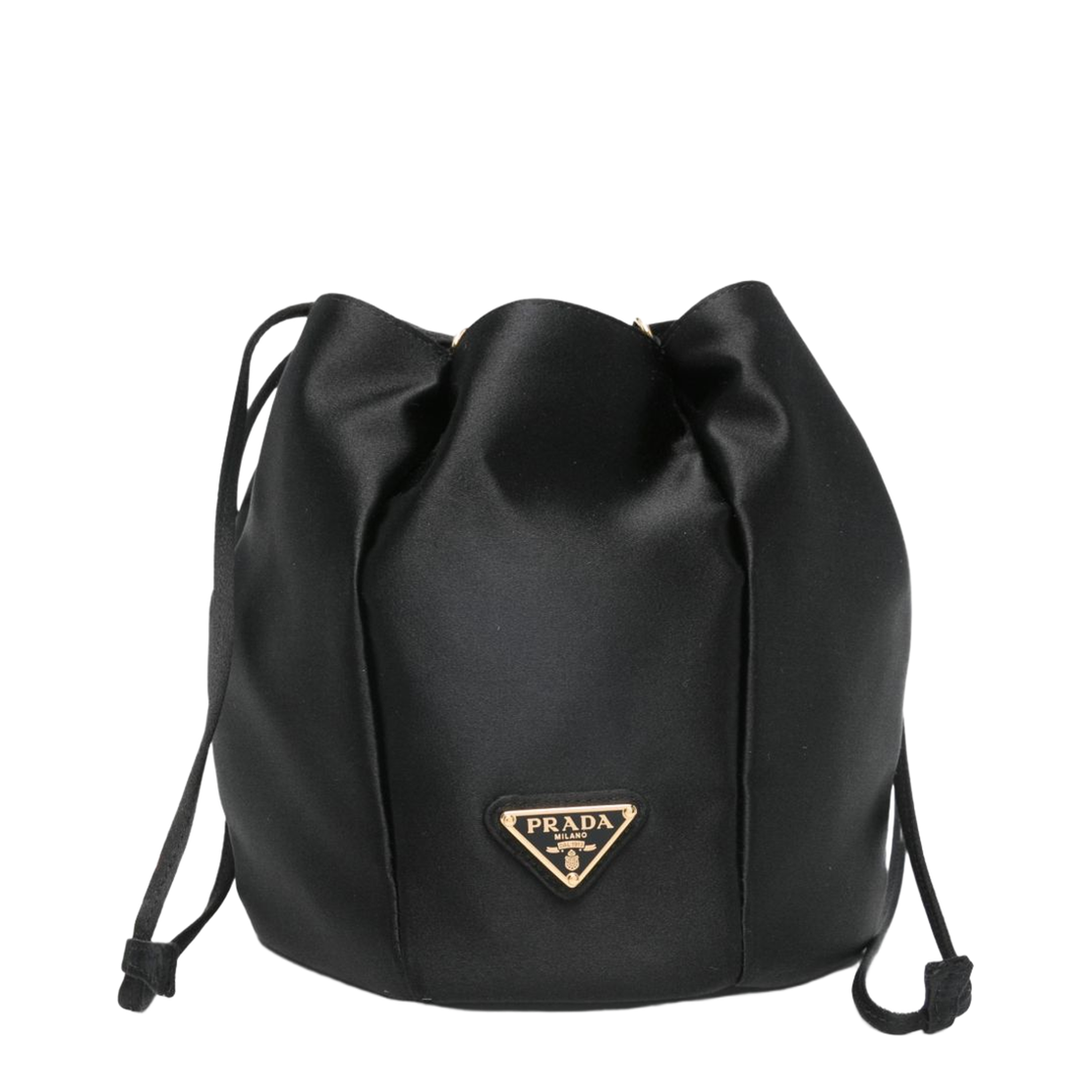 Mini Silk Viscose Bucket Bag - Black