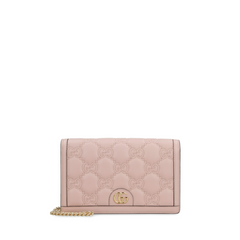 Gg Matelassé Chain Wallet Light Pink