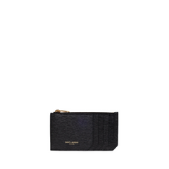 Zipped Cardholder, Gold Hardware