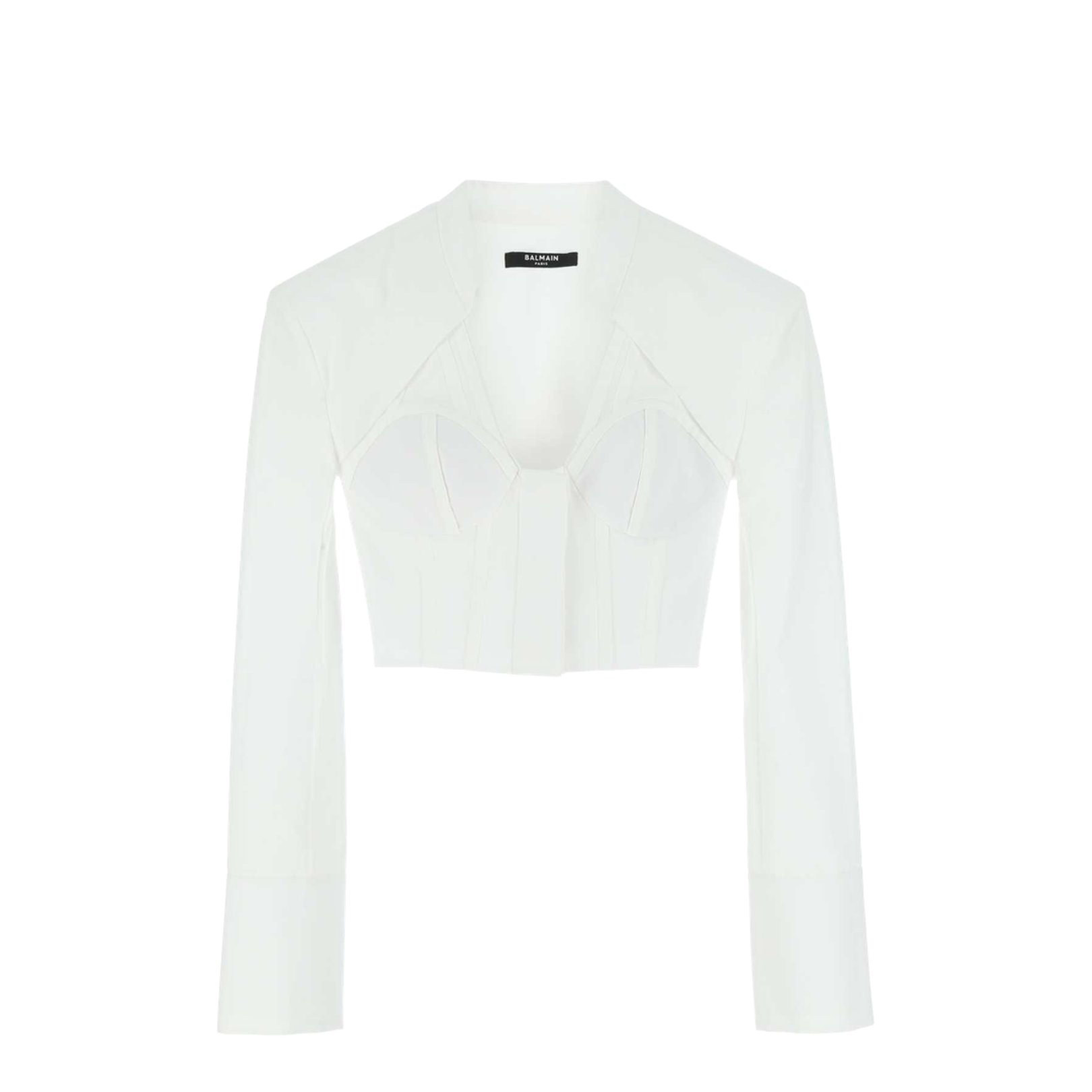 Cotton Poplin Cropped Shirt - White