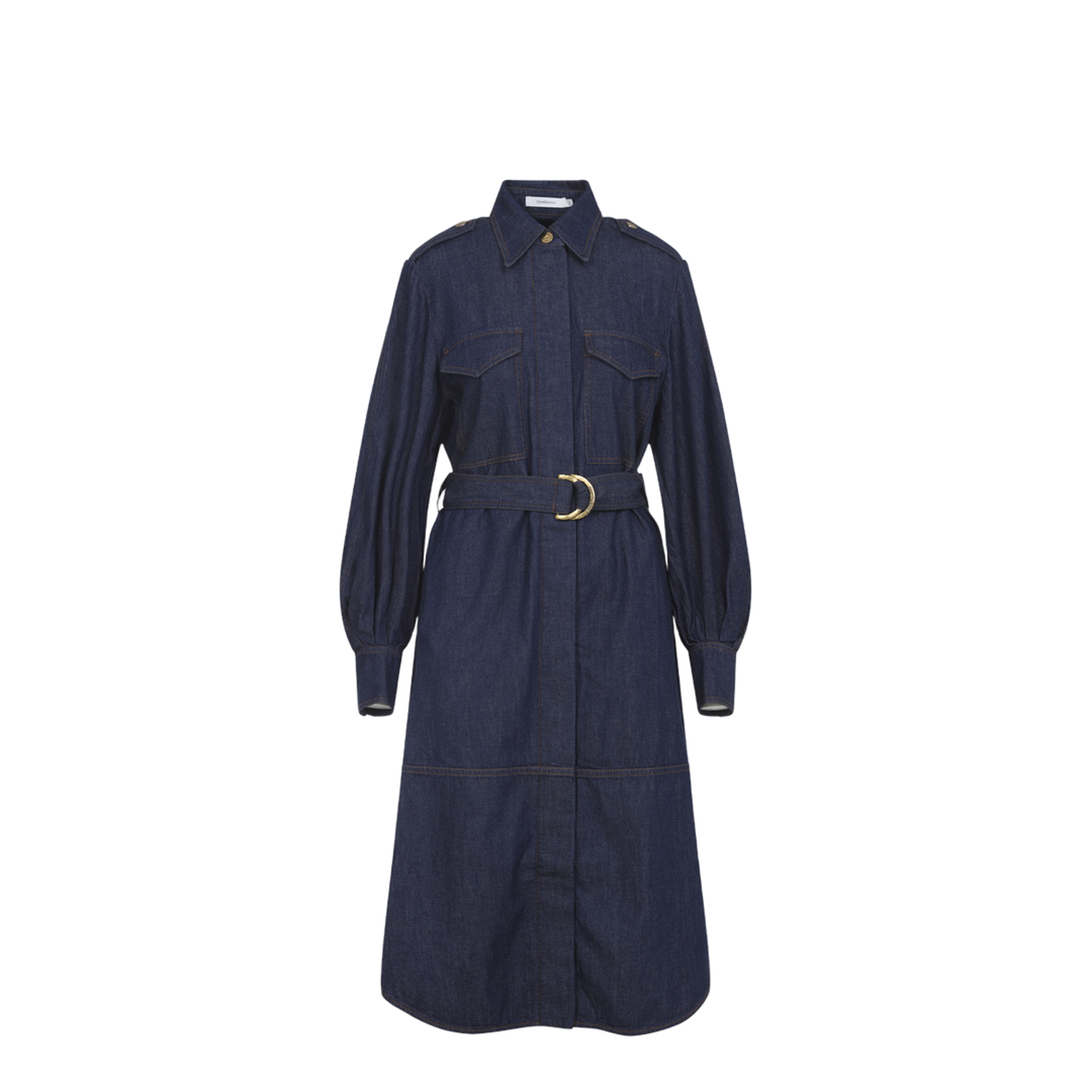 Hypnotic Tuck Midi Dress Navy Stripe