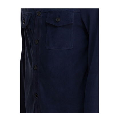 MAYFEYR - Altum - Suede Overshirt Jacket - OVERSHIRTSUEDEBLUE