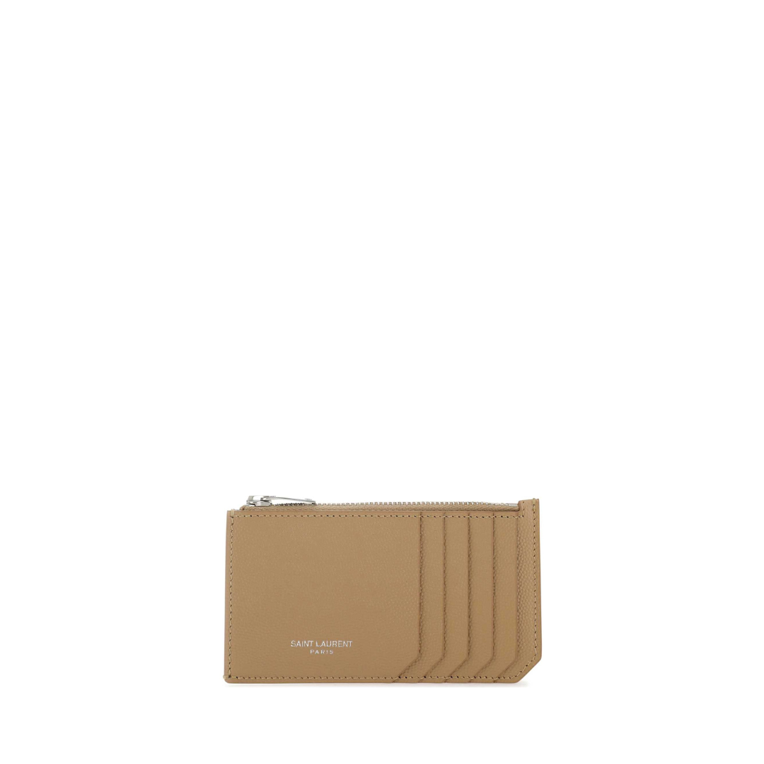 Zipped Cardholder, Silver Hardware