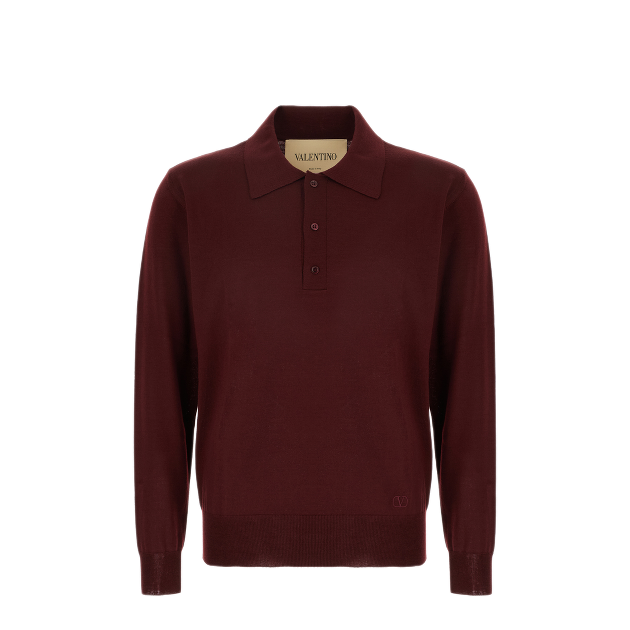 MAYFEYR - Valentino - Burgundy Wool Polo Shirt - 9V3KP04UBH9697
