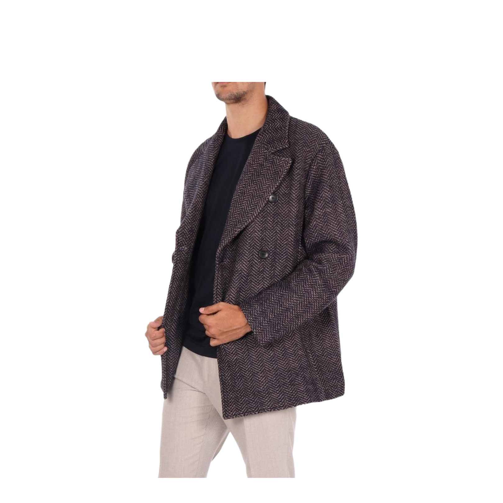 Blue And Camel Peacoat Jacket