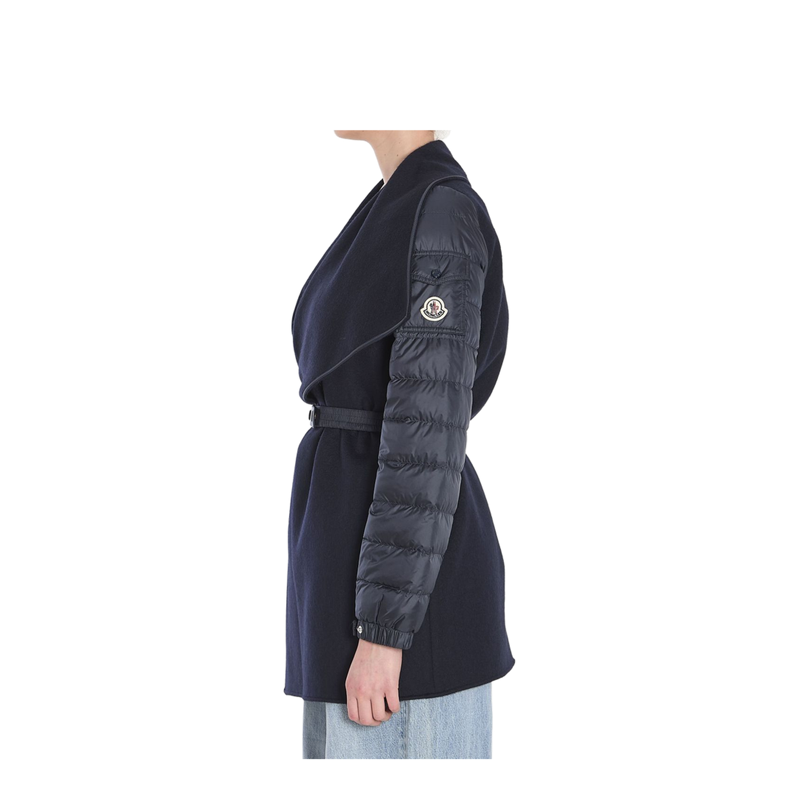 Dark Blue Padded Wool Felt Cape