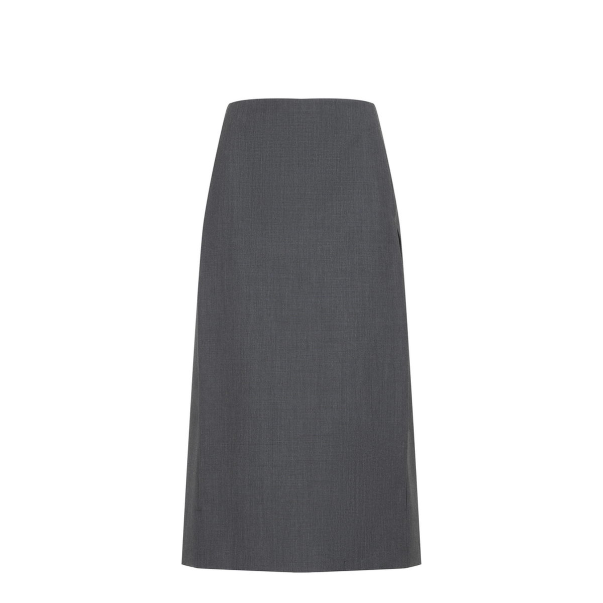 Grey Wool Straight Skirt