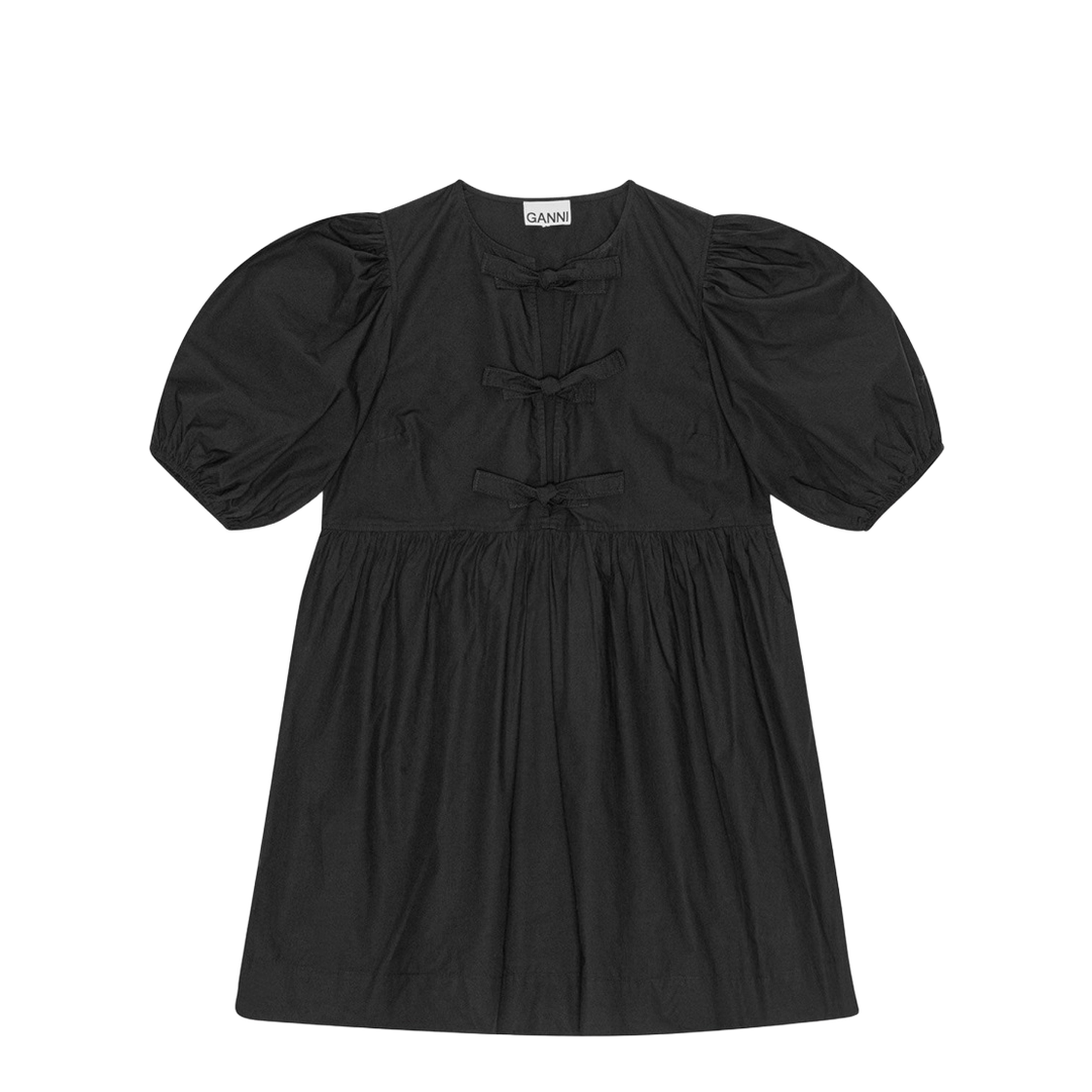 Tie String Poplin Mini Dress