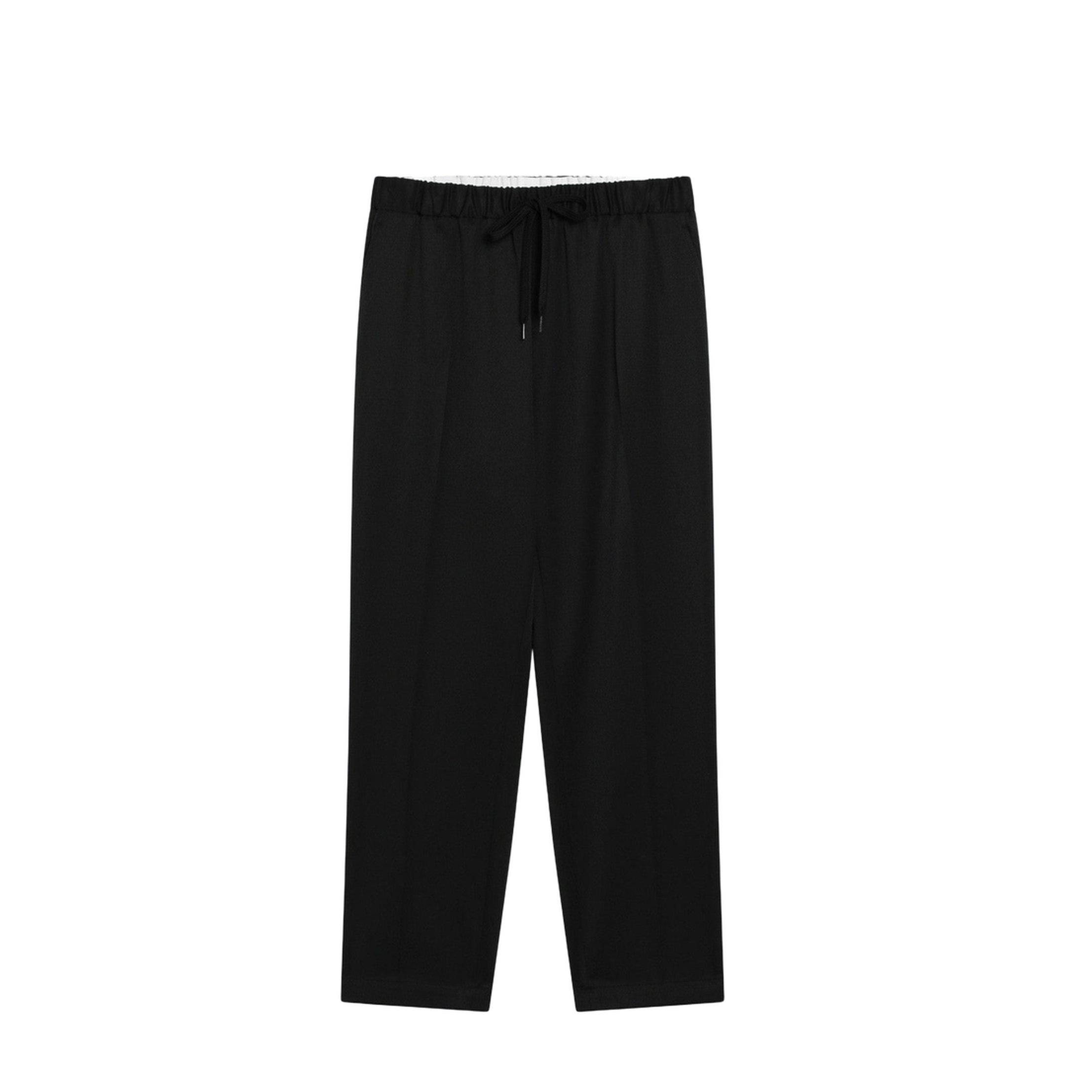 Black Wool-Blend Trousers