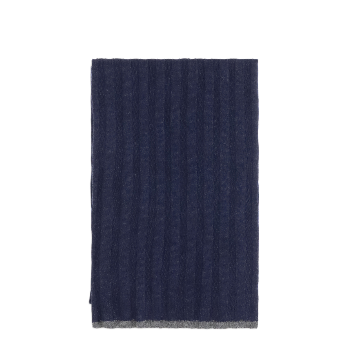 Cashmere Ribbed Scarf - Blue