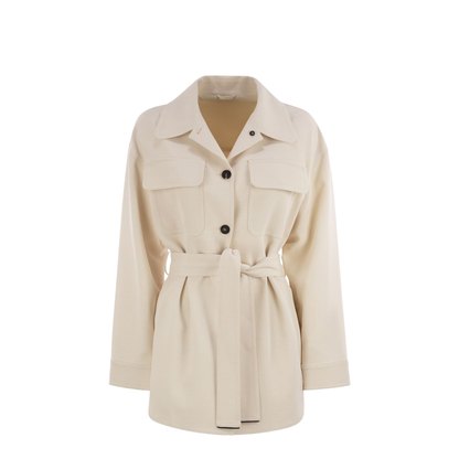 Viscose and wool safari jacket