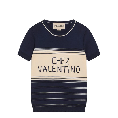 Ribbed Top With Chez Embroidery