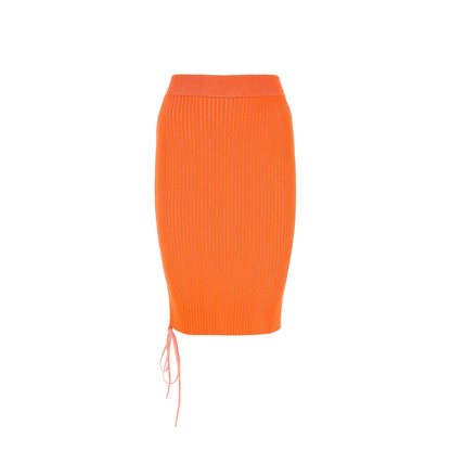 Orange Viscose Blend Skirt