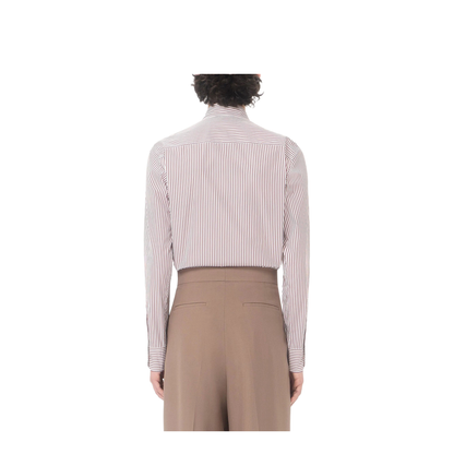 MAYFEYR - Valentino - Cotton Poplin Striped Shirt With Vlogo Embroidery - VABS81BMR