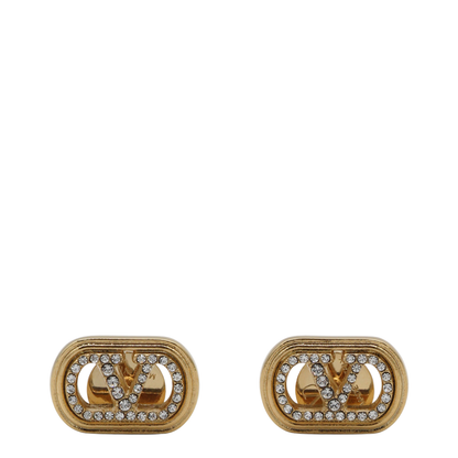 Ovalette Earrings with Rhinestones