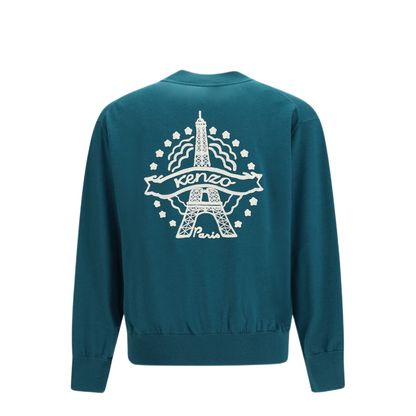 Eiffel Tower Design Zip Up Cardigan