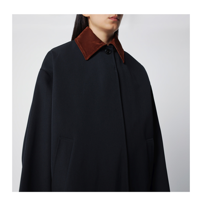 MAYFEYR - Róhe - Navy Cotton And Wool Blend Coat - 420-10-271CO410