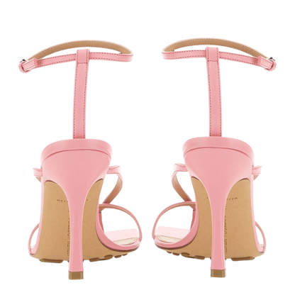 Pink Leather Stretch Sandals