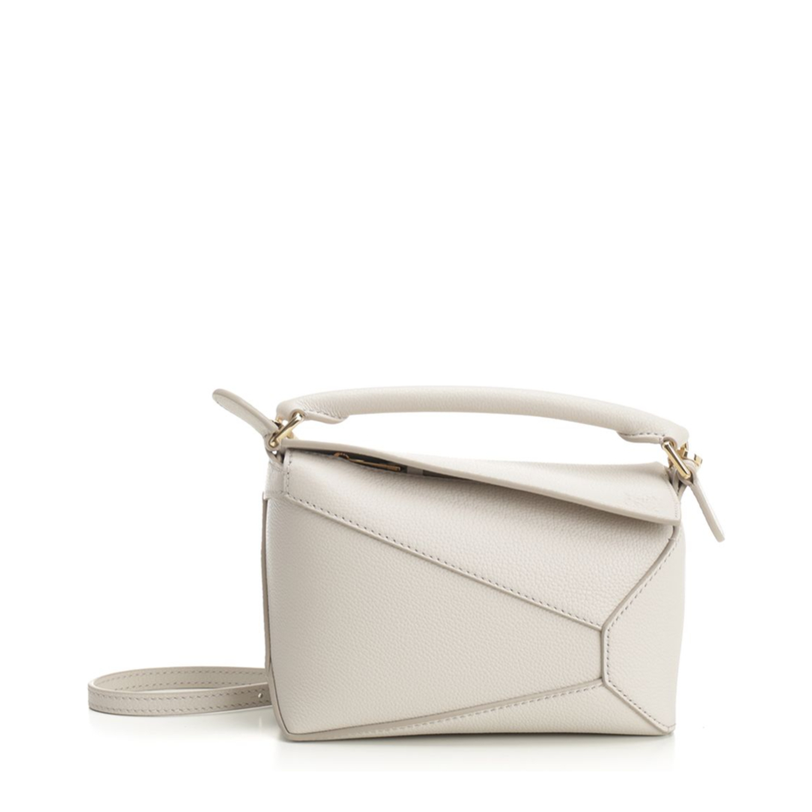 Mini Puzzle Edge Bag in Soft Grained Calfskin Grey