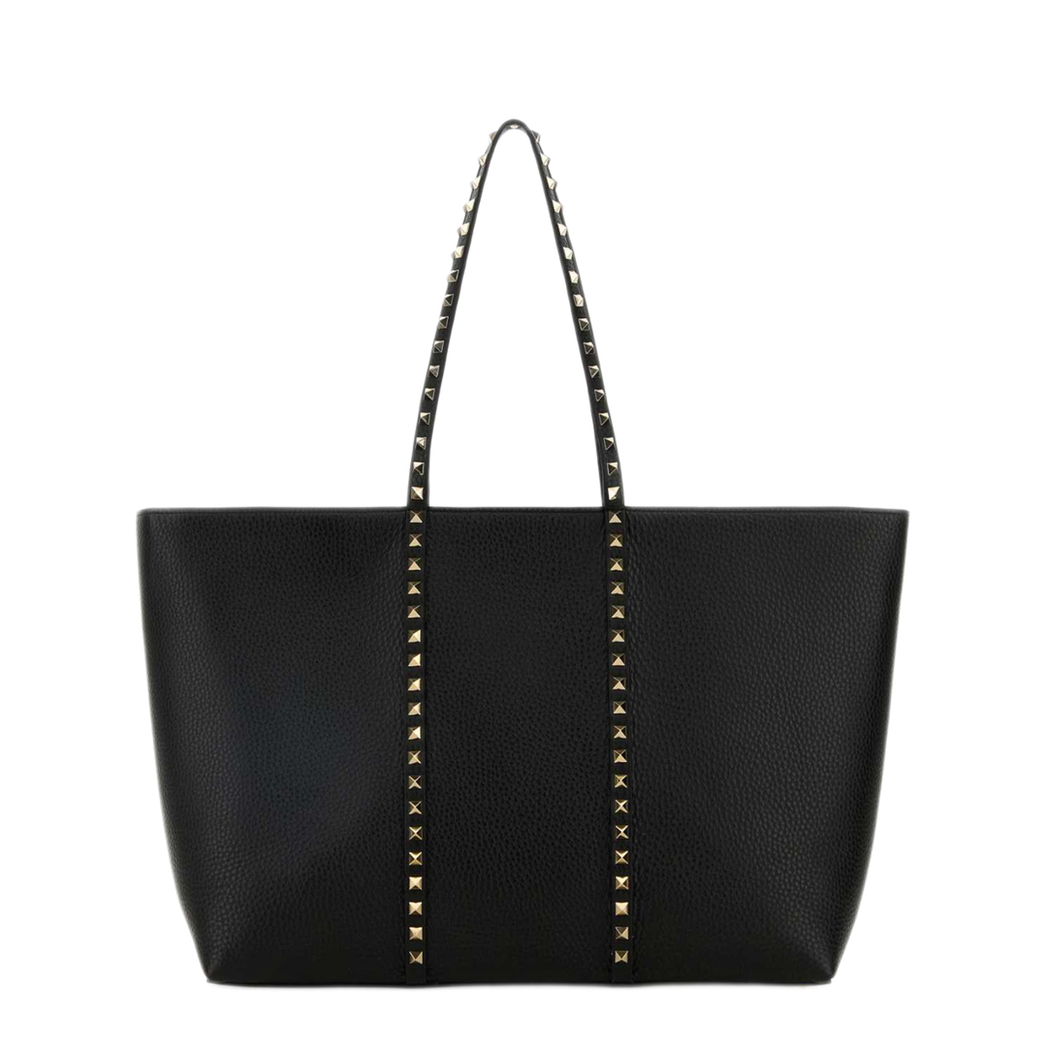 MAYFEYR - Valentino - Black Leather Medium Rockstud Shopping Bag - 8W2B0R04VSF0NO