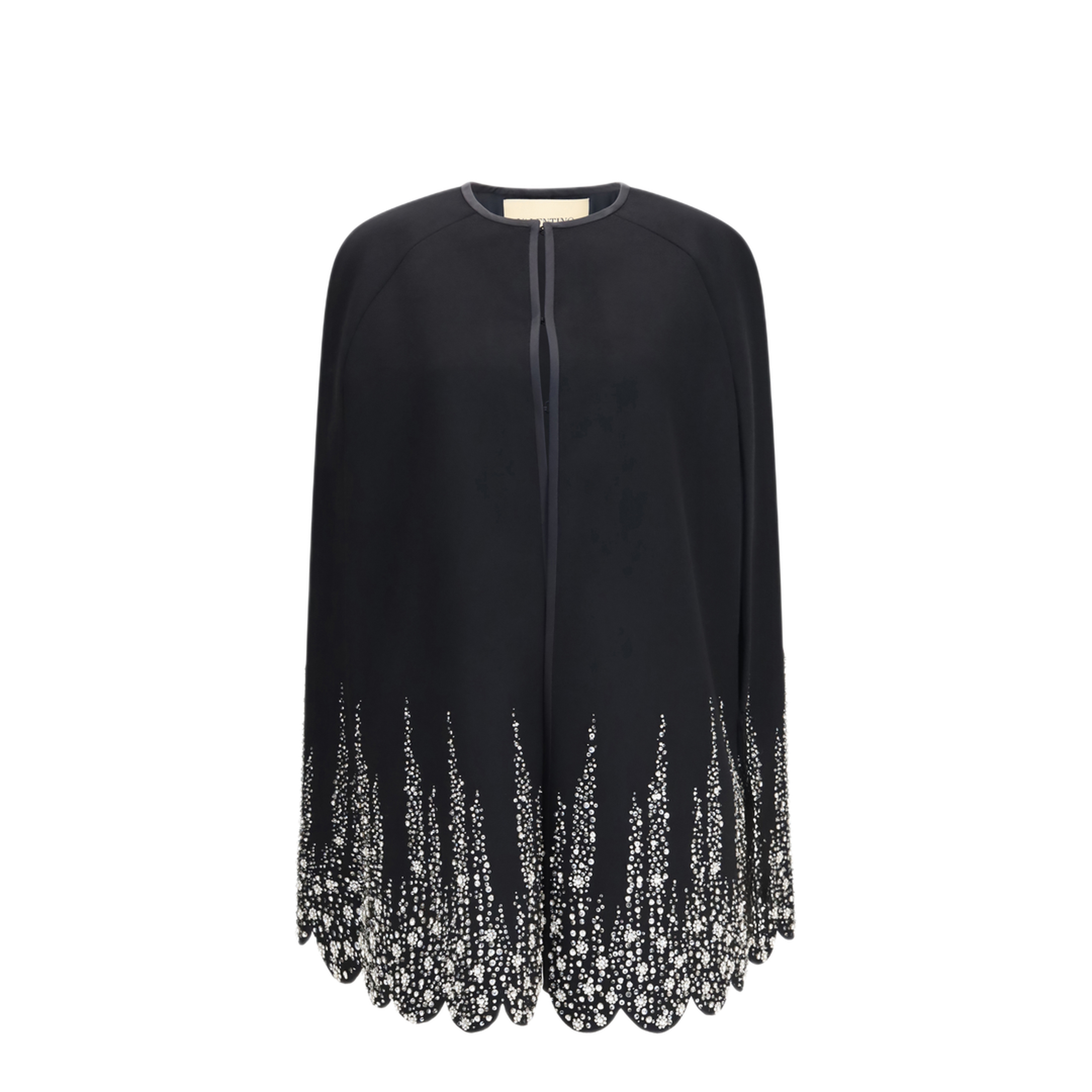 MAYFEYR - Valentino - Compact Drap Cape With Degrad Rhinestone Embroidery - 9B3CG4YA6JA