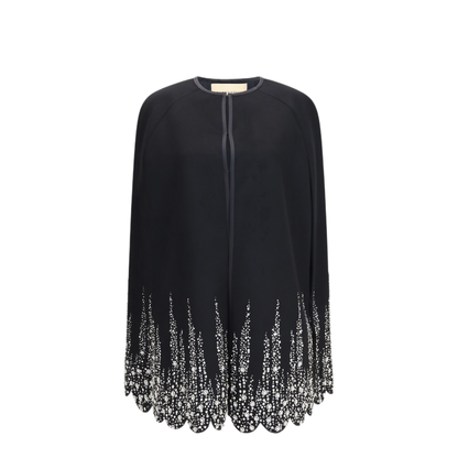 MAYFEYR - Valentino - Compact Drap Cape With Degrad Rhinestone Embroidery - 9B3CG4YA6JA
