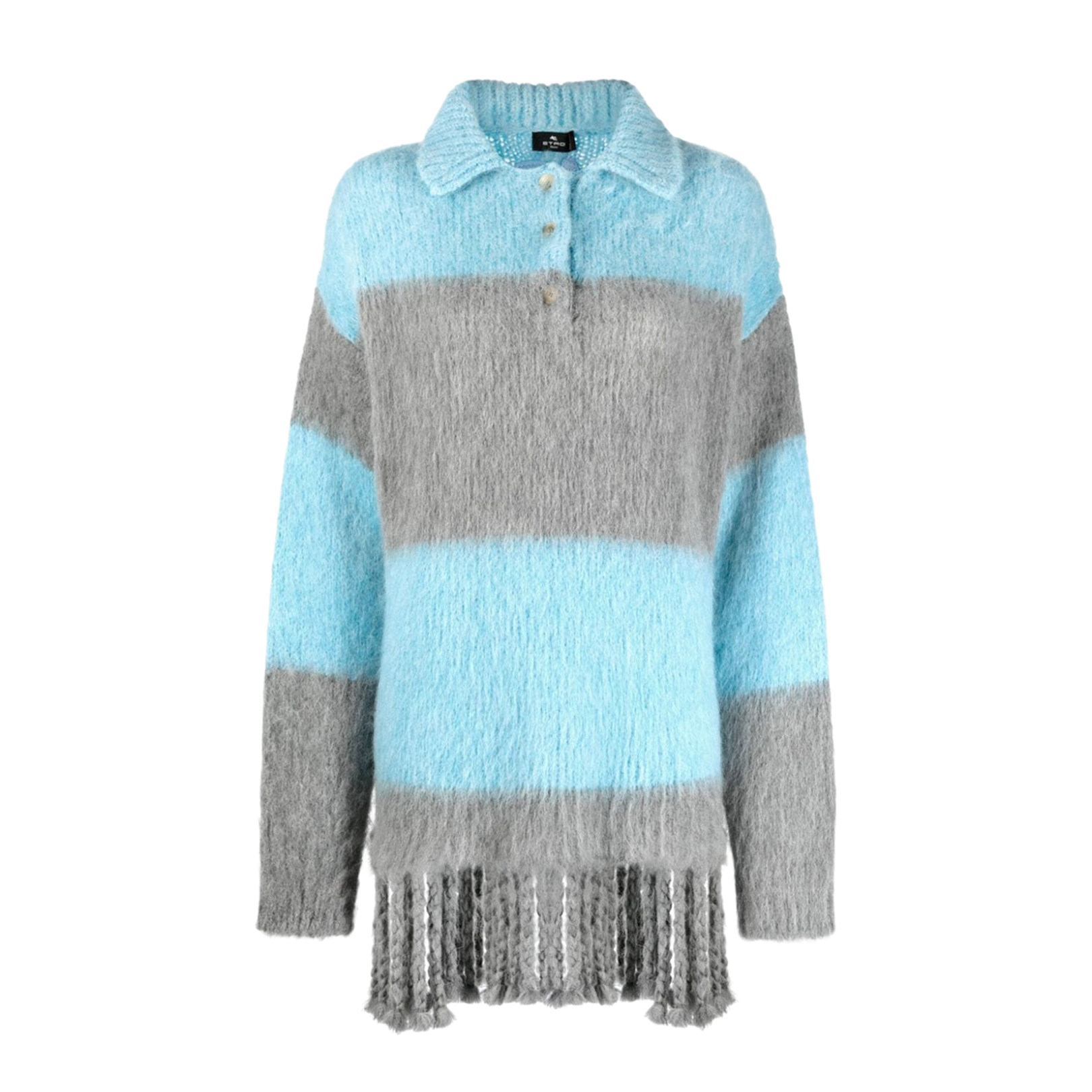 Fringed-Edge Sweater Minidress