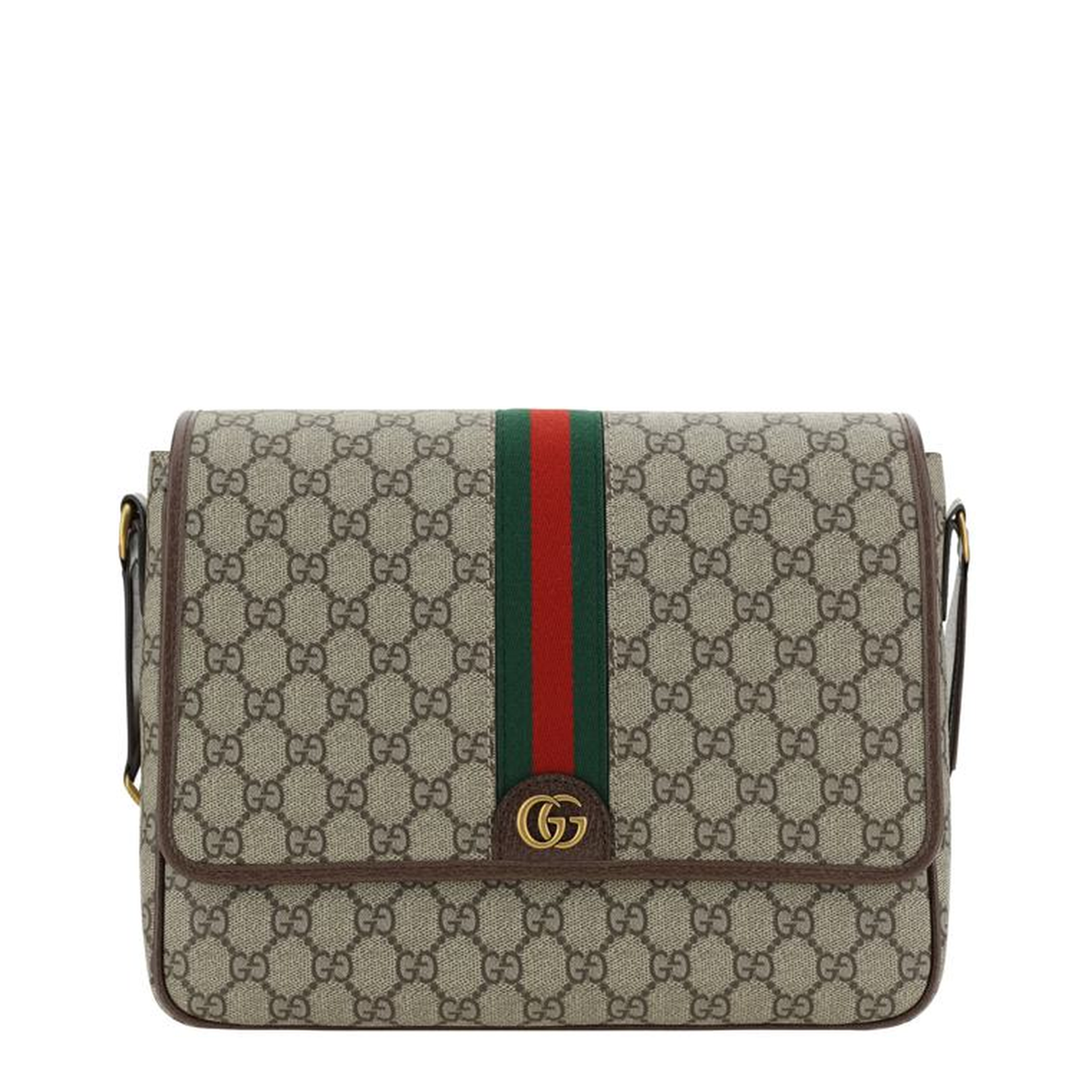 Ophidia Medium Canvas Shoulder Bag - Gray